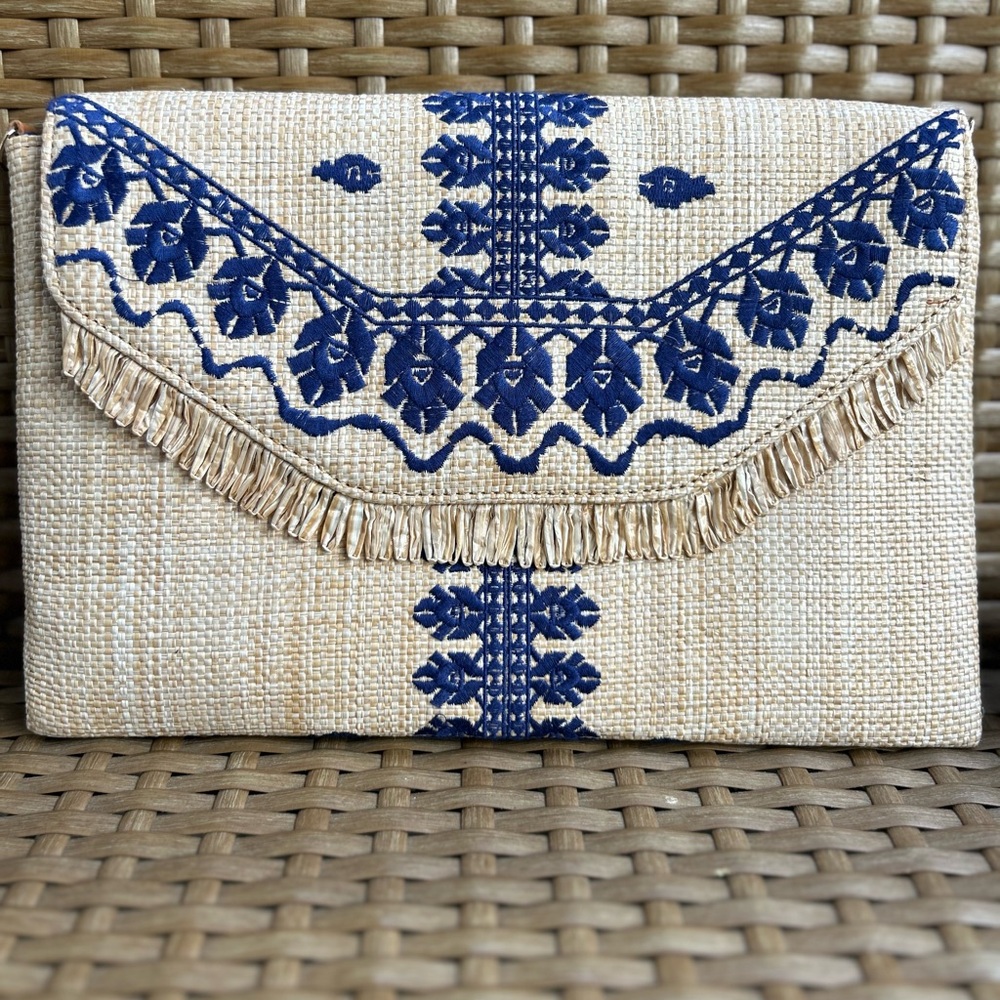 Stella & Dot Raffia Clutch – Sample, Excellent Condition.